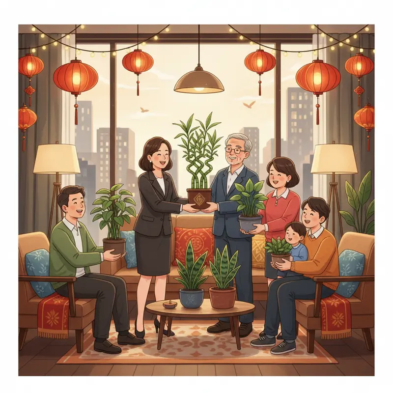 Không gian sống trong lành với cây xanh phong thủy.