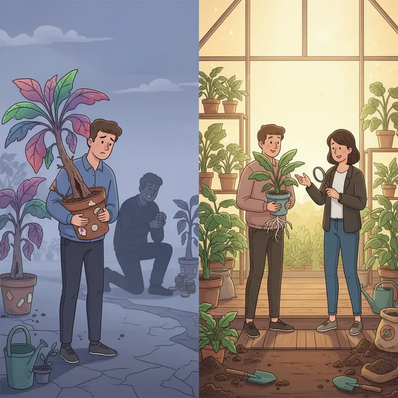 Kiểm tra kỹ các dấu hiệu cây cảnh đã bị xử lý che khuyết điểm.