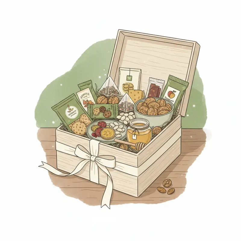 Hộp quà Tết hữu cơ mang giá trị sức khỏe và phong cách sống hiện đại.