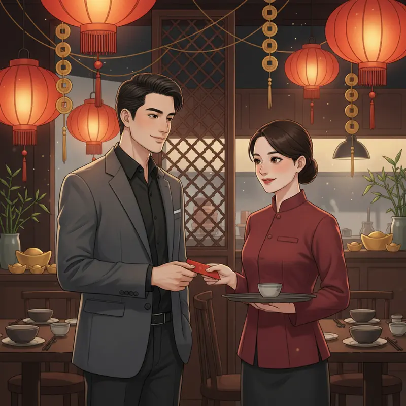 Hình ảnh tượng trưng cho việc tặng lì xì và gửi tiền tip trong dịp Tết Nguyên Đán.