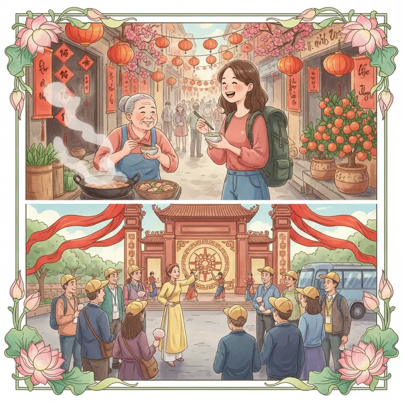 So sánh hai kiểu du lịch dịp Tết: tự túc và tour trọn gói.