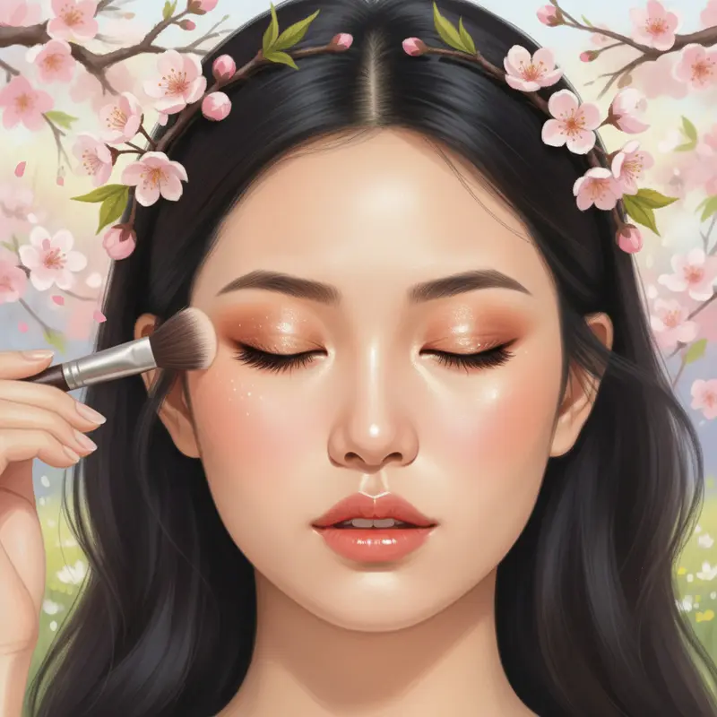 Rửa mặt nhẹ nhàng cùng ánh nắng sớm và hoa xuân.
