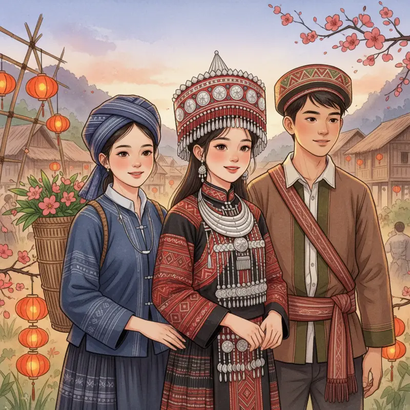 Không khí xuân rộn ràng tại bản làng vùng cao Tây Bắc.