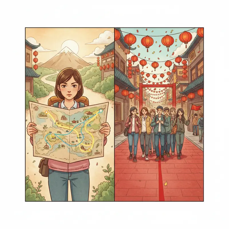 So sánh hai kiểu du lịch dịp Tết: tự túc và tour trọn gói.