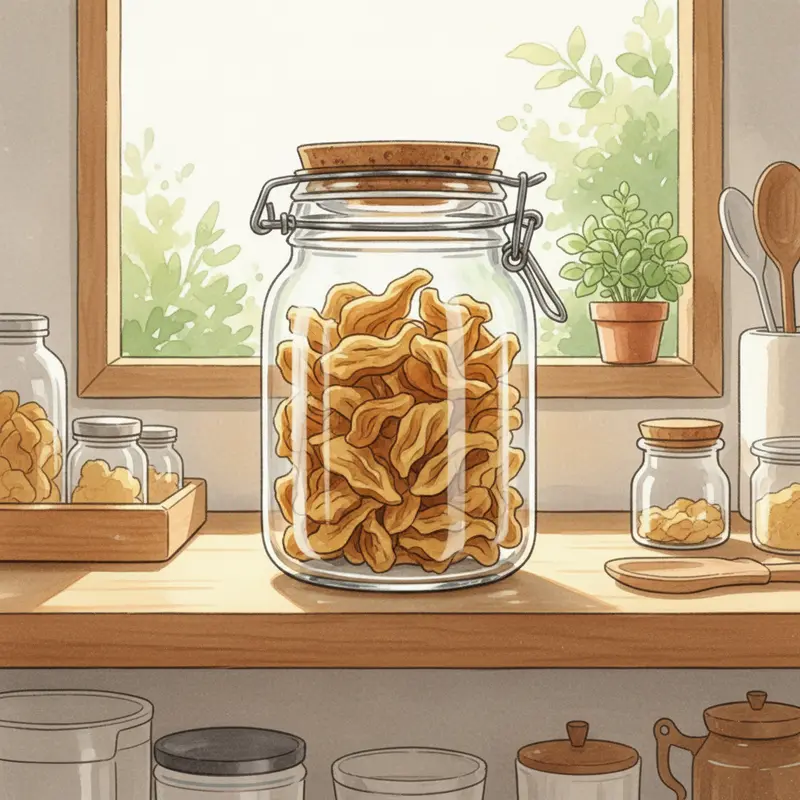 Nấm mối sấy khô thượng hạng giữ nguyên hình dáng và màu sắc tự nhiên.