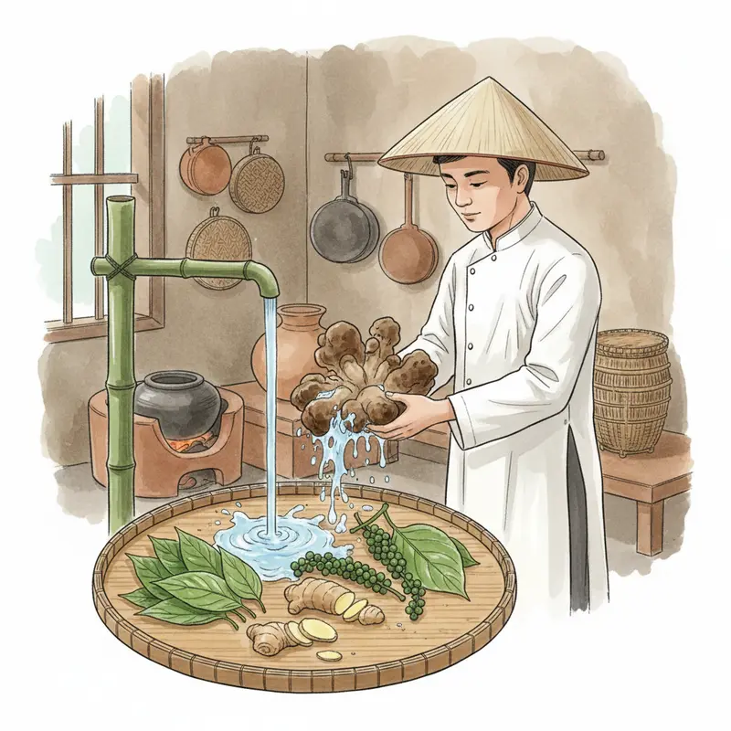 Nấm mối tươi được thu hoạch vào mùa mưa sáng sớm.