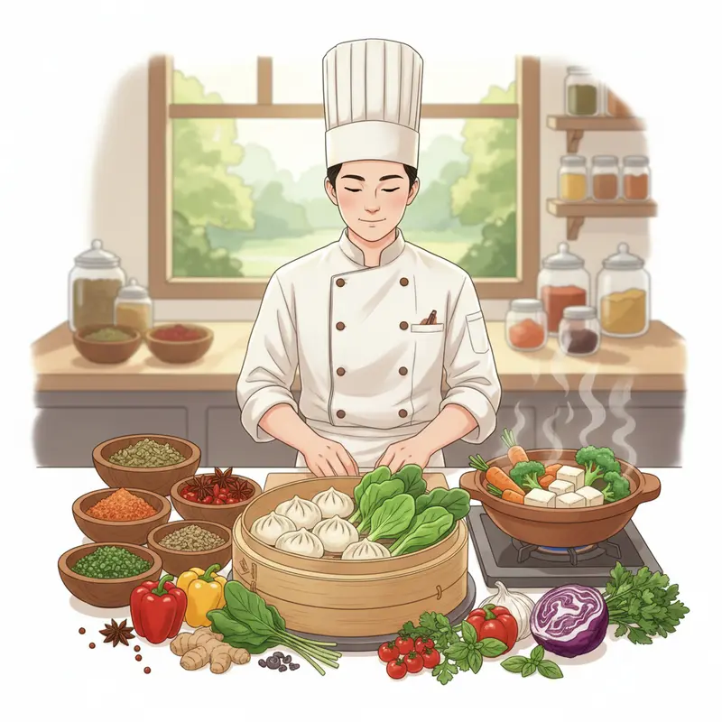 Mâm cúng chay thể hiện sự thanh tịnh và trang nghiêm.