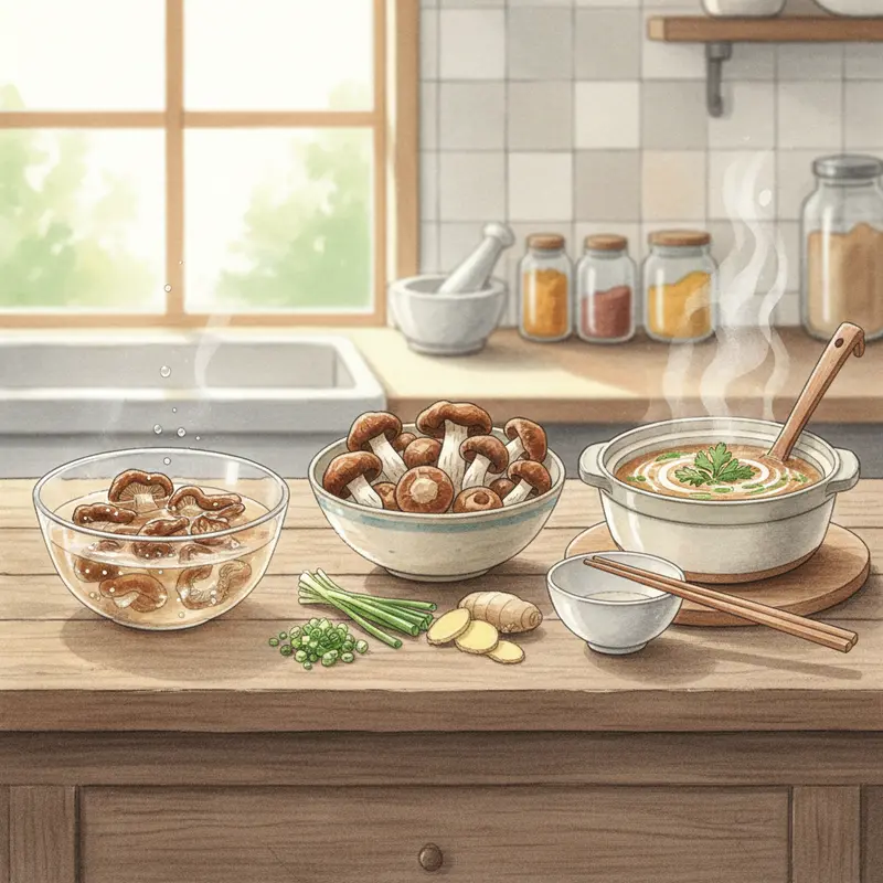 Nấm mối sấy khô nguyên bản, giữ nguyên dưỡng chất.