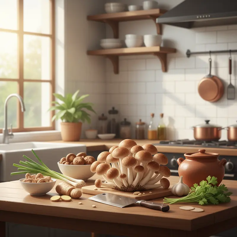 Nấm mối mọc tự nhiên trên nền đất rừng giàu dinh dưỡng.