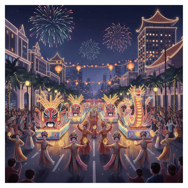 Chinatown Singapore rực rỡ trong dịp Tết với đèn lồng và chợ truyền thống.