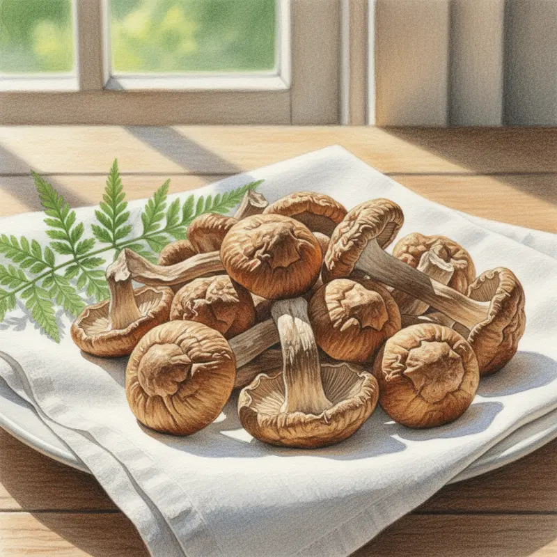 Nấm mối sấy khô thượng hạng giữ nguyên hình dáng và màu sắc tự nhiên.