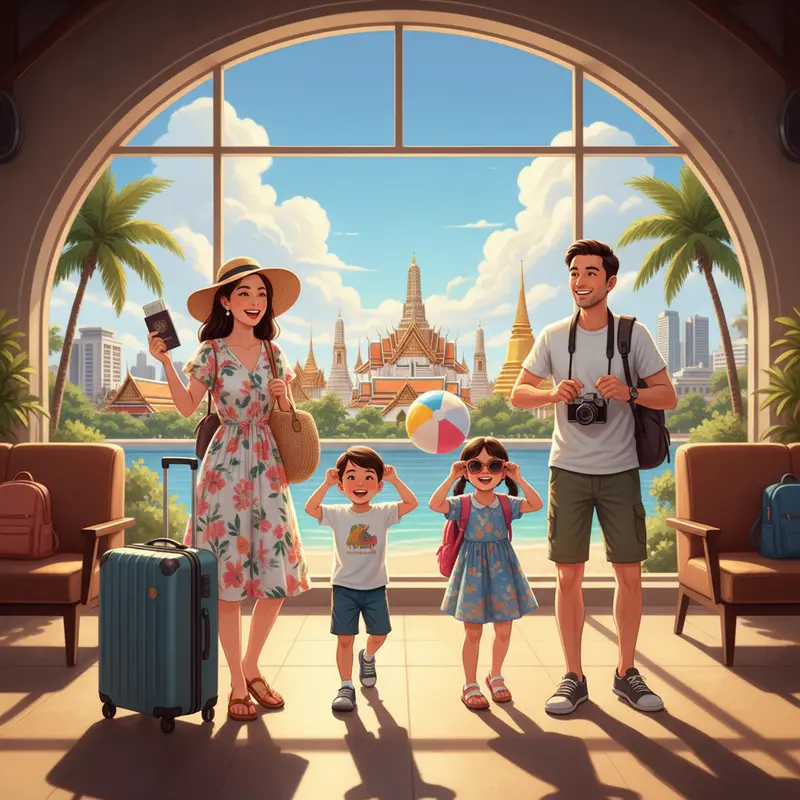 Gia đình hào hứng chuẩn bị cho chuyến du lịch Thái Lan dịp Tết.