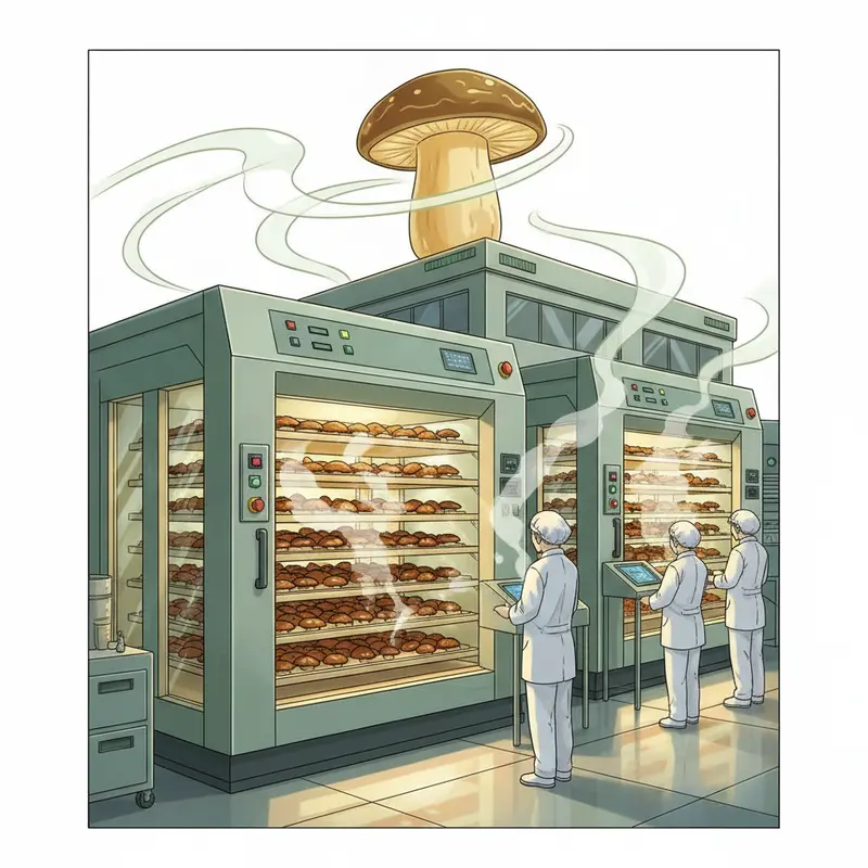 Nấm mối tươi với mũ nấm trắng mịn, mọc thành cụm một cách tự nhiên.