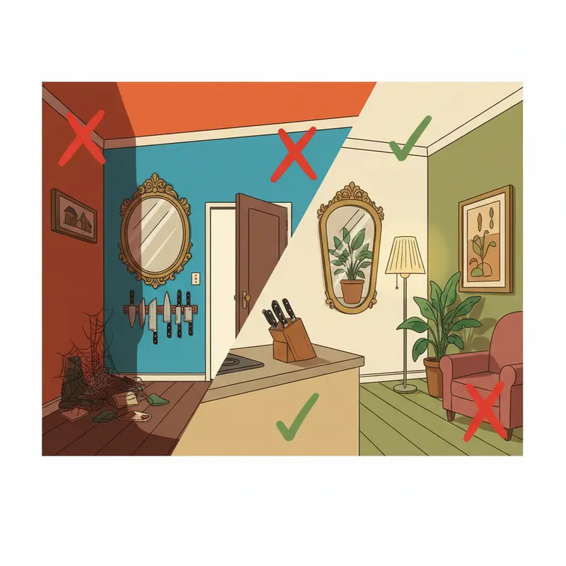 Phòng khách truyền thống Việt Nam đầy sắc xuân, bố trí hài hòa chuẩn phong thủy.