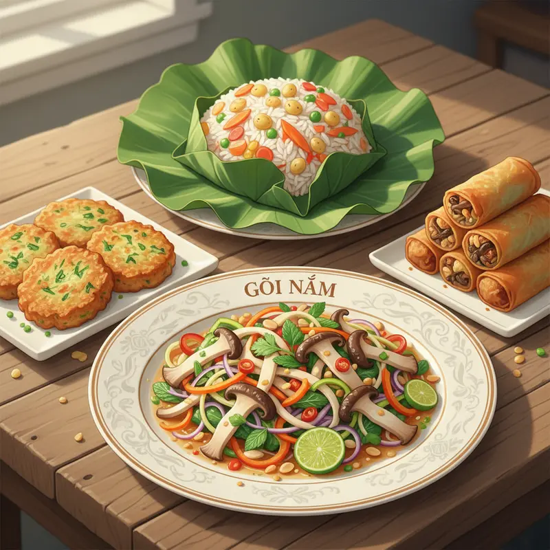 Mâm cúng chay thể hiện sự thanh tịnh và trang nghiêm.