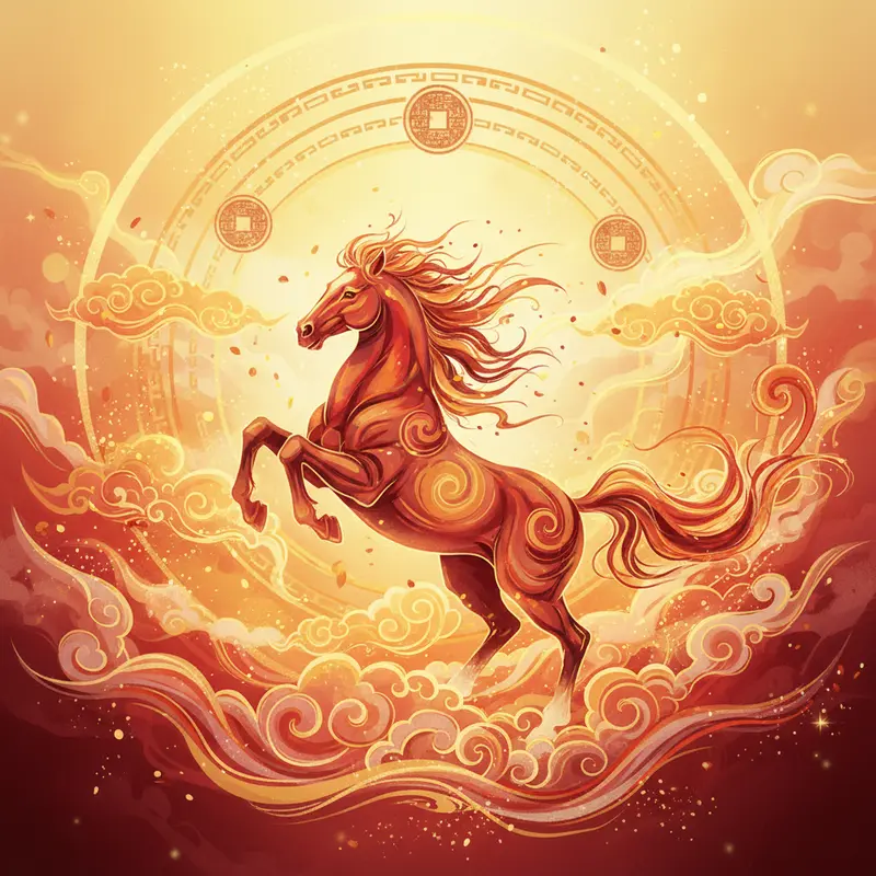 Hình ảnh 12 con giáp hòa hợp biểu trưng cho sự luân chuyển vận mệnh.