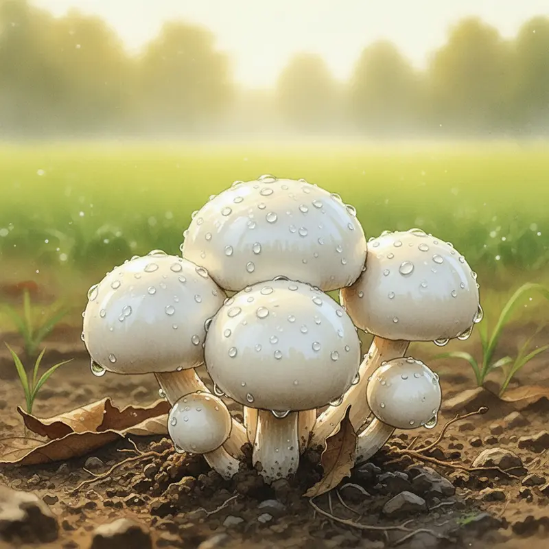 Nấm mối tươi được thu hoạch vào mùa mưa sáng sớm.