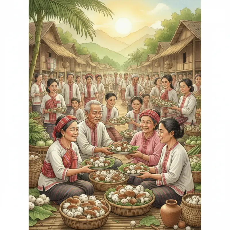 Nấm mối mọc tự nhiên trên nền đất rừng có mối sinh sống.