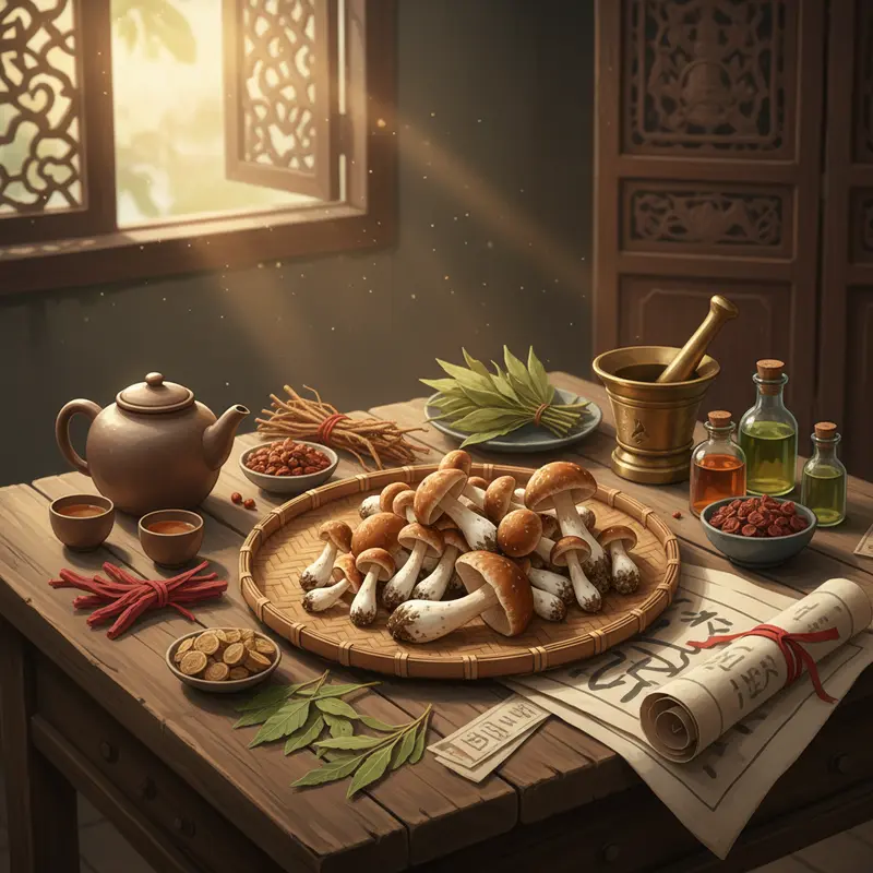 Cận cảnh nấm mối tự nhiên mọc dưới tán rừng sau mưa.