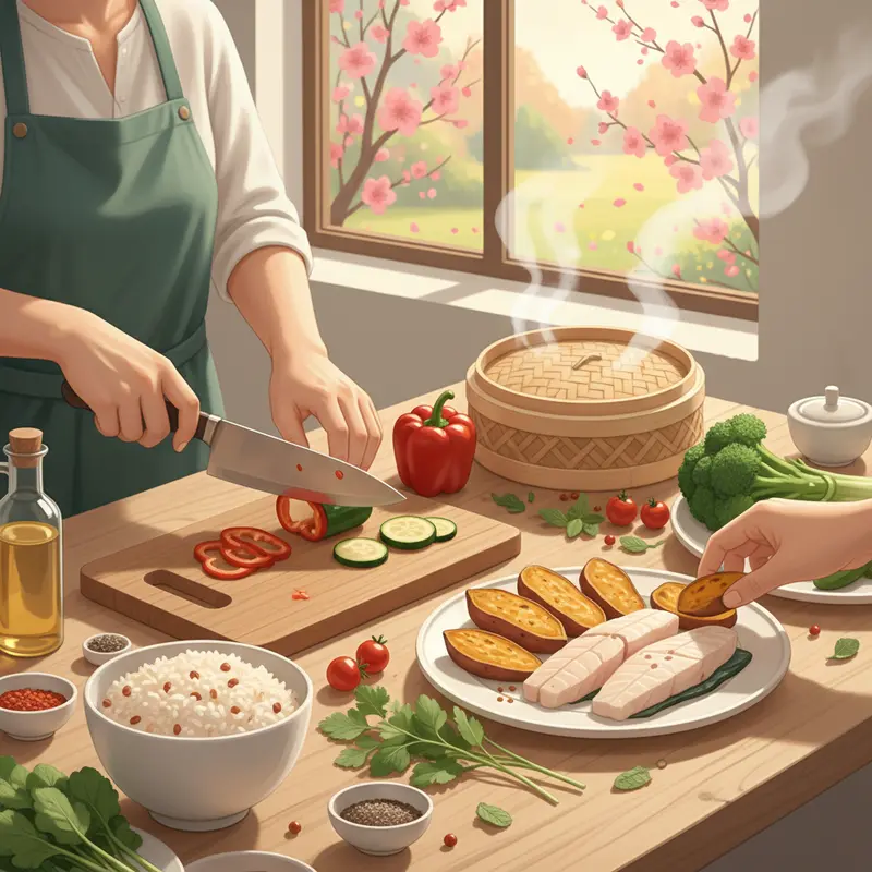 Mâm cơm Tết truyền thống và hiện đại cùng xuất hiện trong không gian gia đình trẻ.