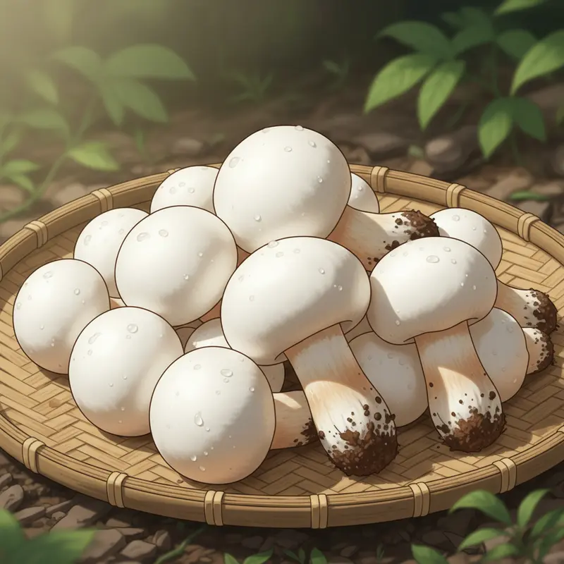 Nấm mối tươi đạt chuẩn với mũ còn khép, thân chắc khoẻ.