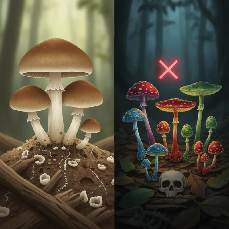 Cận cảnh nấm mối tự nhiên mọc thành cụm dưới đất gần gốc cây.