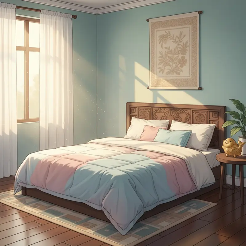 Phòng khách truyền thống Việt Nam đầy sắc xuân, bố trí hài hòa chuẩn phong thủy.