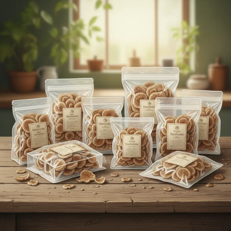 Nấm mối sấy khô có mùi ‘đất’ đặc trưng do môi trường sinh trưởng.