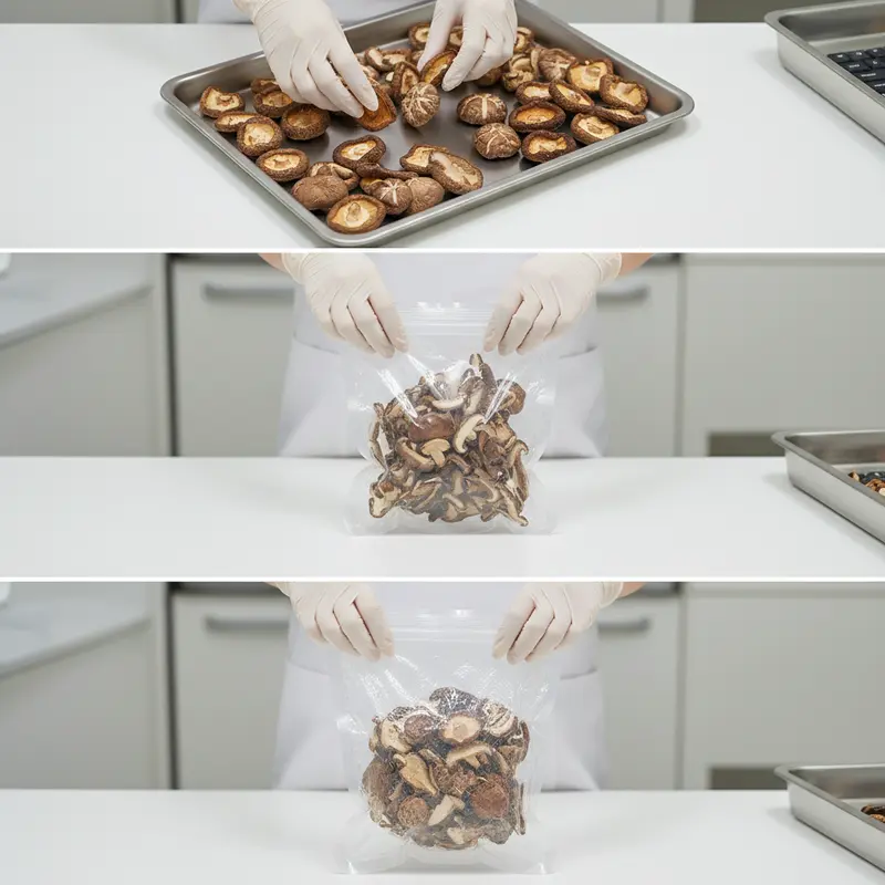 Các loại nấm sấy khô phổ biến với màu sắc tự nhiên.