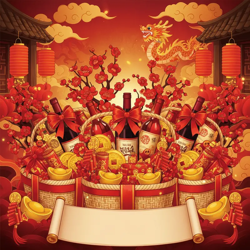 Rượu Tết mang sắc đỏ, vàng biểu tượng cho tài lộc, phú quý đầu năm.