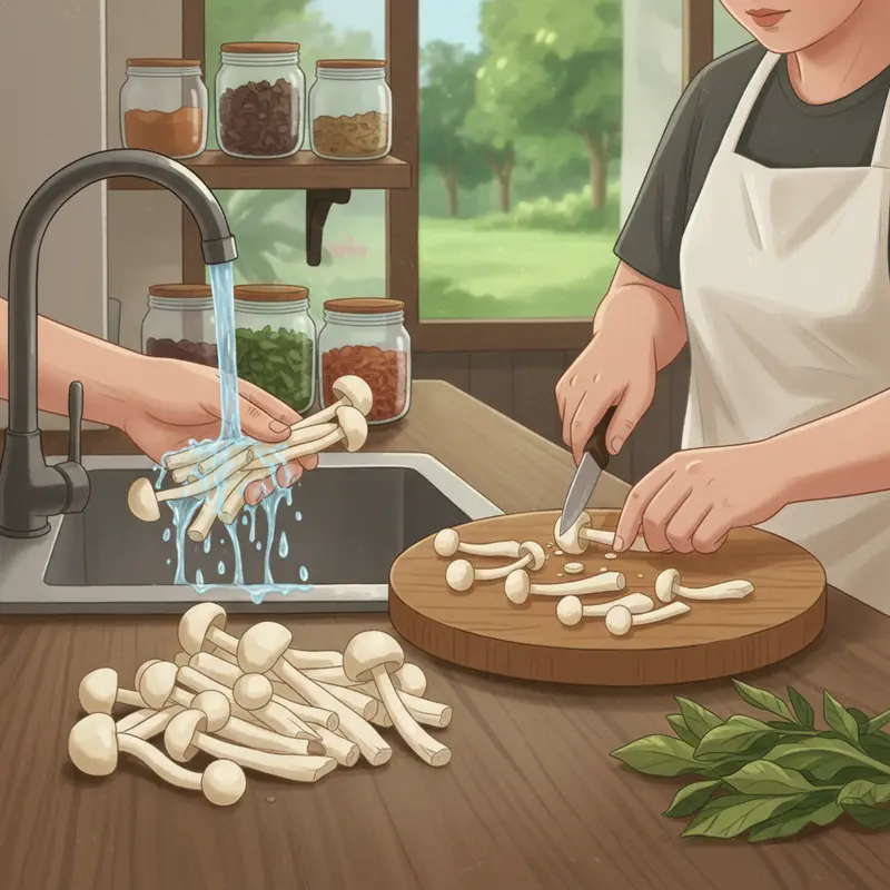 Nấm mối tự nhiên mọc thành cụm trên nền đất ẩm dưới tán rừng.