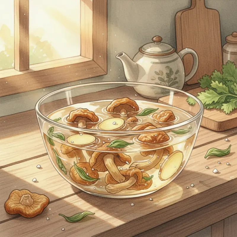 Nấm mối sấy khô có mùi ‘đất’ đặc trưng do môi trường sinh trưởng.