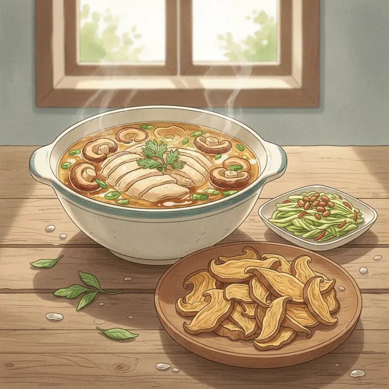 Nấm mối tươi với mũ nấm trắng mịn, mọc thành cụm một cách tự nhiên.