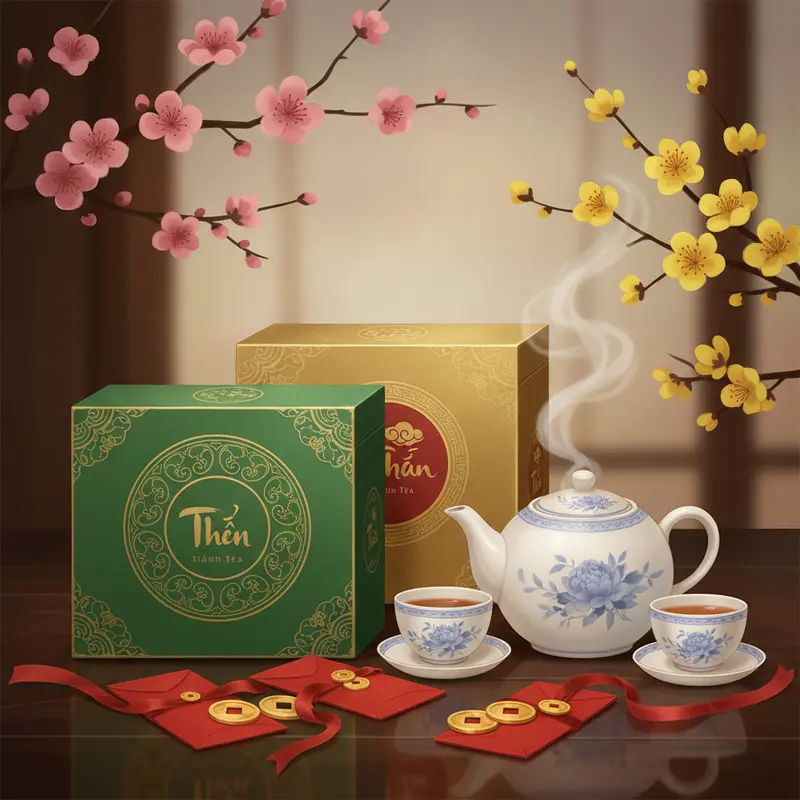 Rượu Tết mang sắc đỏ, vàng biểu tượng cho tài lộc, phú quý đầu năm.