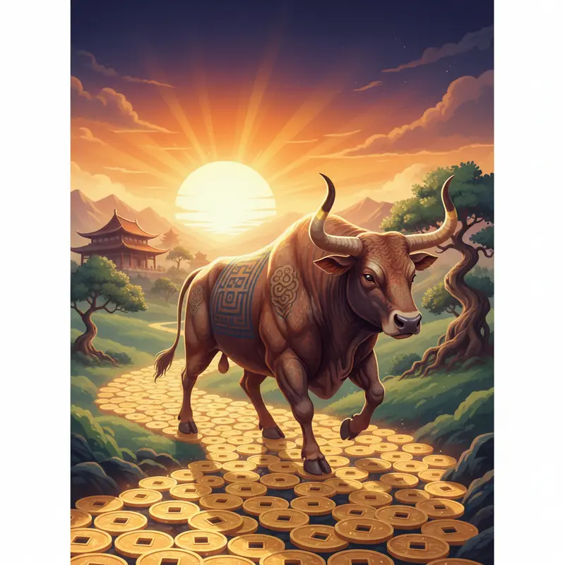 Hình ảnh 12 con giáp hòa hợp biểu trưng cho sự luân chuyển vận mệnh.