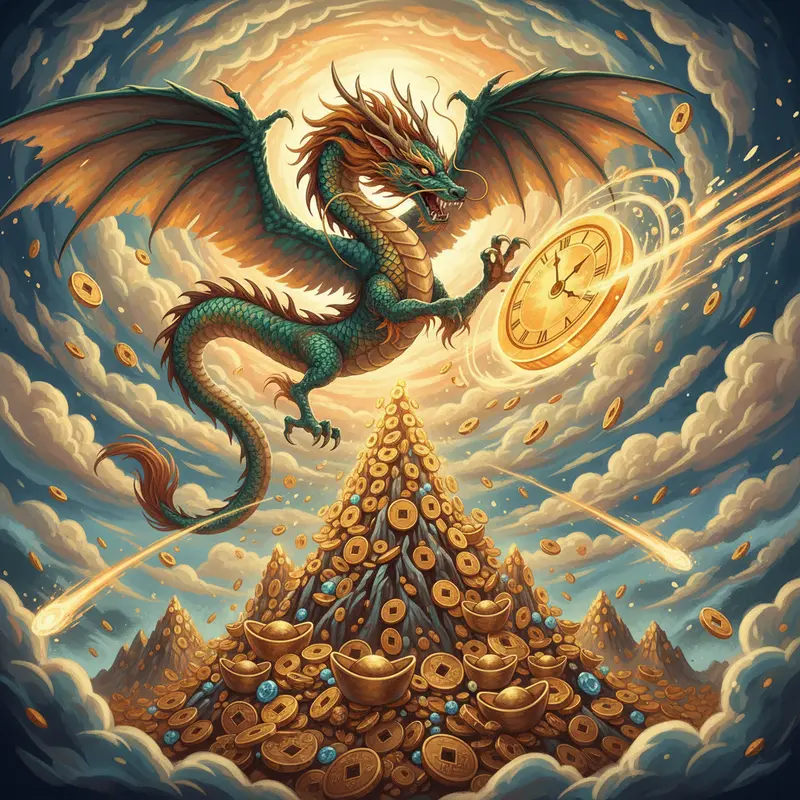 Hình ảnh 12 con giáp hòa hợp biểu trưng cho sự luân chuyển vận mệnh.