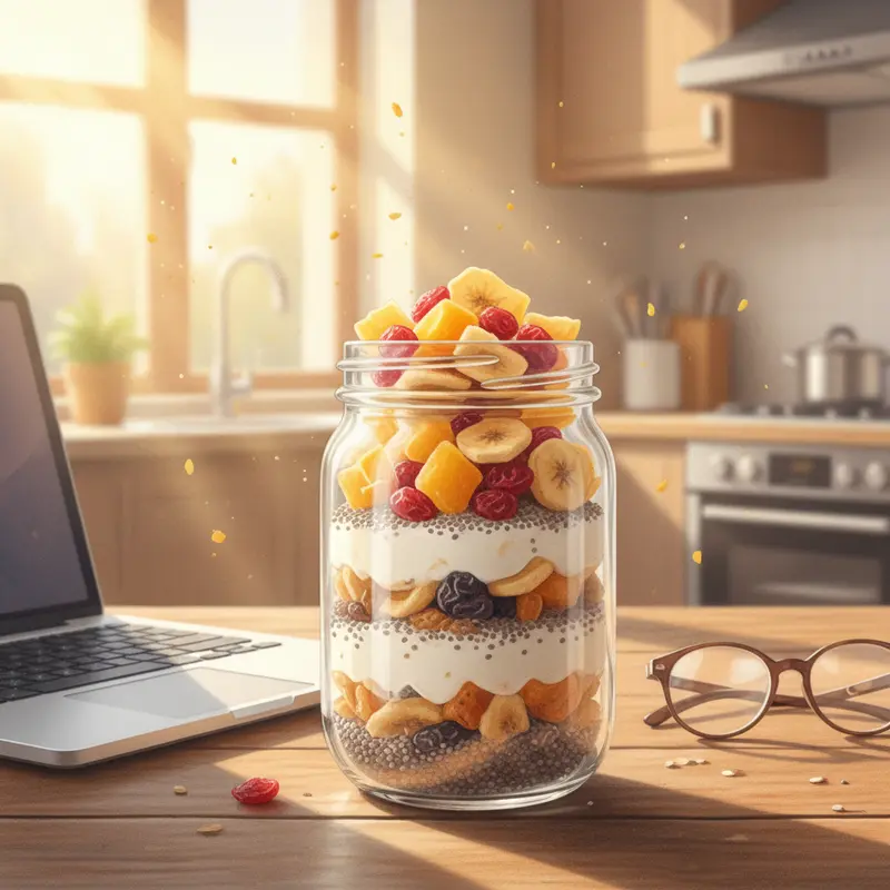 Sự kết hợp cân bằng giữa thực phẩm tươi và hoa quả sấy trong chế độ Eat Clean.