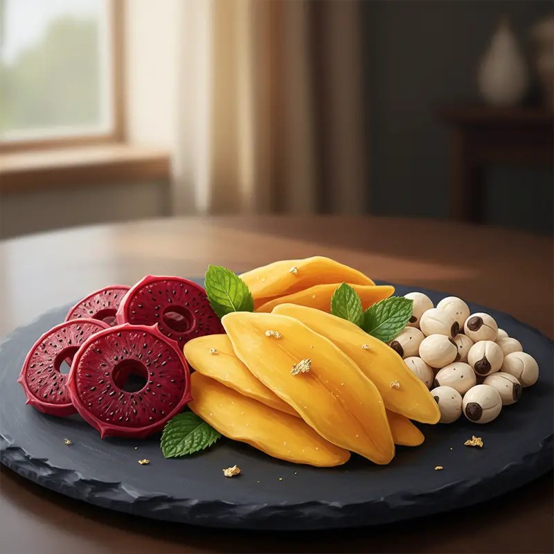 Hoa quả sấy Việt Nam – Sự kết hợp giữa hương vị nhiệt đới và xu hướng quà tặng sức khỏe.