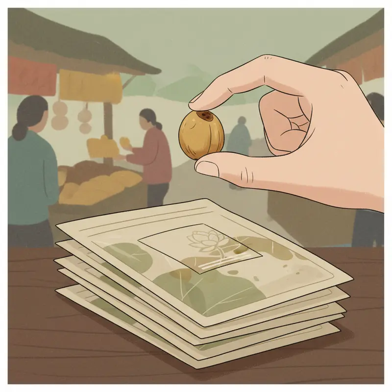 Cấu trúc dinh dưỡng dồi dào bên trong hạt sen sấy.