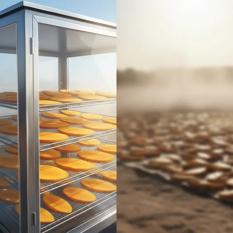 Mô phỏng quy trình thu nhiệt và đối lưu khí nóng trong máy sấy năng lượng mặt trời.