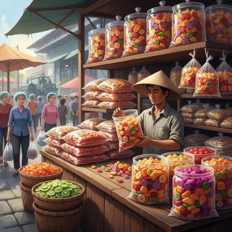 So sánh chất lượng tương đồng giữa trái cây sấy nguyên quả và dạng vụn.