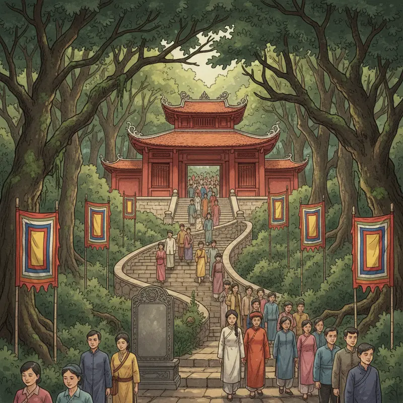 Chùa Đồng trên đỉnh thiêng Yên Tử trong sương sớm.