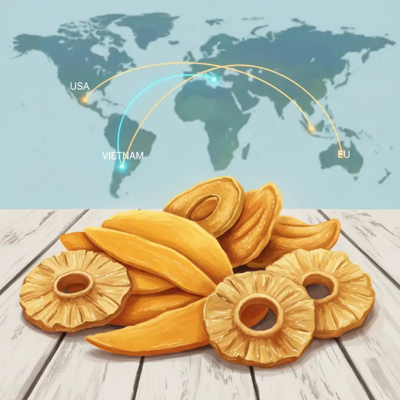 Hoa quả sấy Việt Nam vươn tầm thế giới nhờ tuân thủ tiêu chuẩn chất lượng.