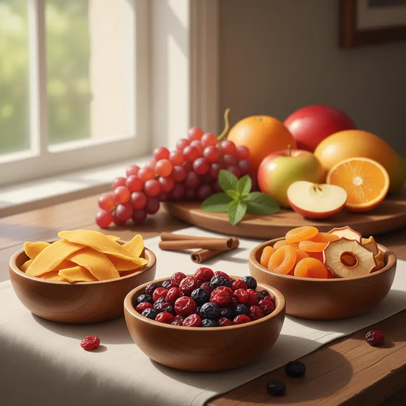 So sánh thực tế giữa hoa quả sấy và hoa quả tươi.