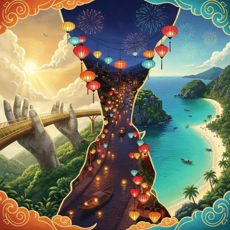 Hình ảnh tổng hợp du lịch Tết tại Đà Nẵng, Hội An và Quy Nhơn