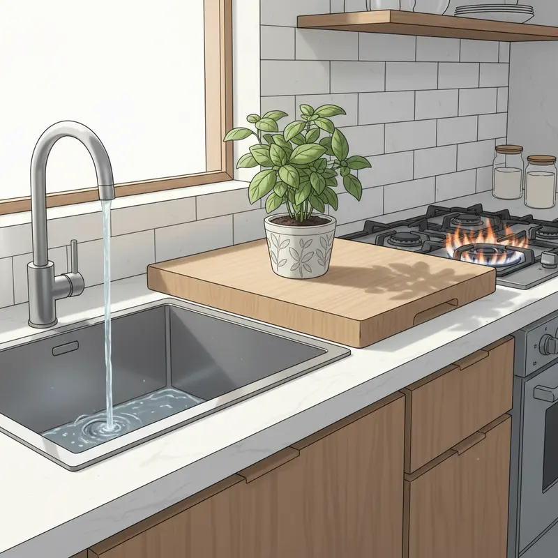 Gian bếp ấm cúng tượng trưng cho sự thịnh vượng và hạnh phúc gia đình.