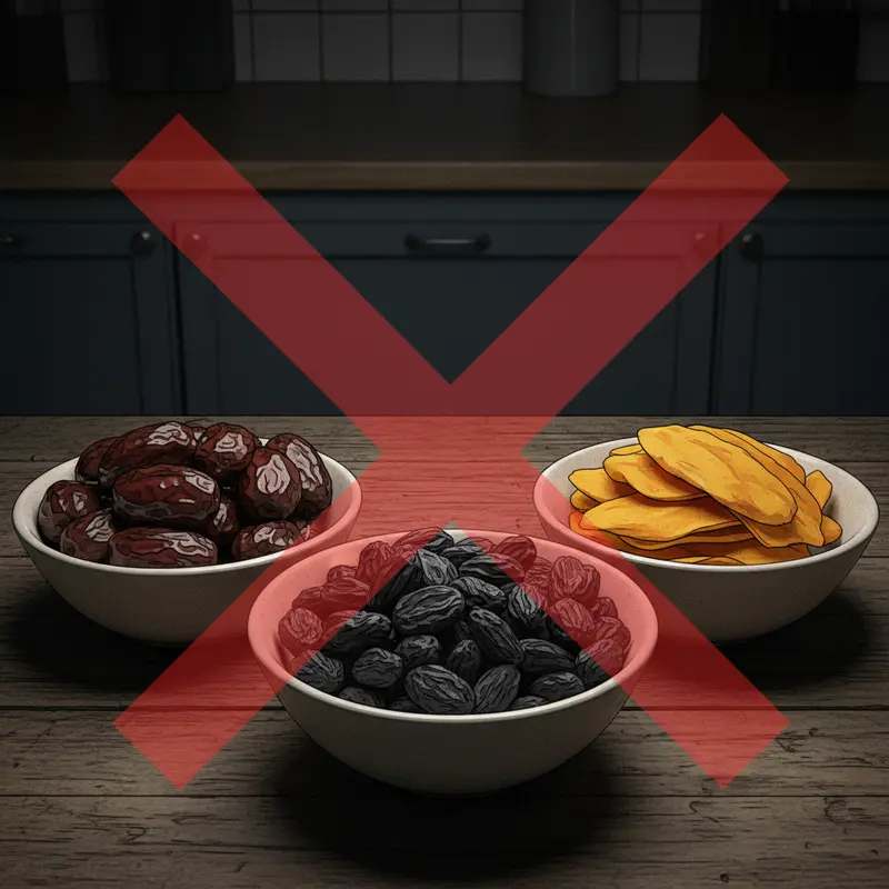 Sự chênh lệch mật độ đường giữa trái cây tươi và trái cây sấy khô.