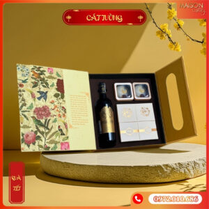Hộp Quà Tết Maison Cát Tường - Rượu vang, sang trọng