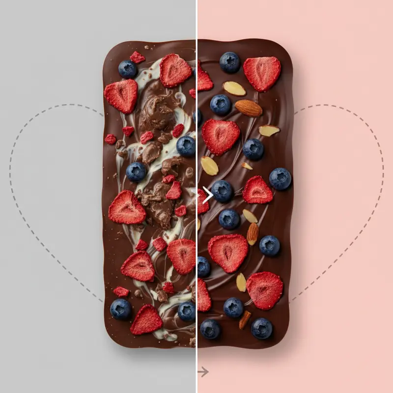 Tuyển chọn socola và trái cây sấy chất lượng cao.