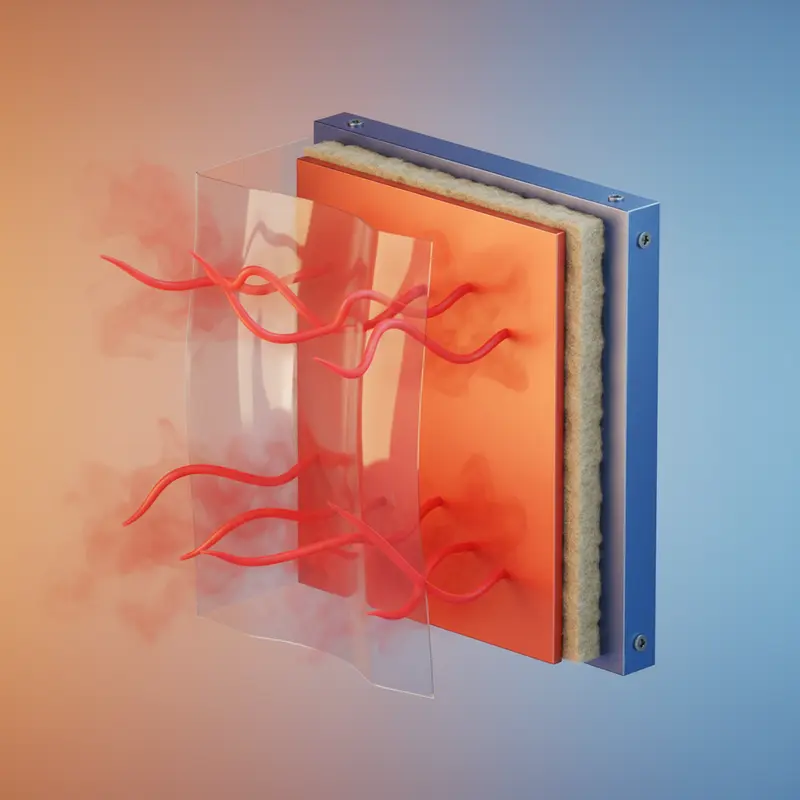 Sơ đồ so sánh luồng khí đứng ở máy gia đình và luồng khí ngang ở máy công nghiệp.